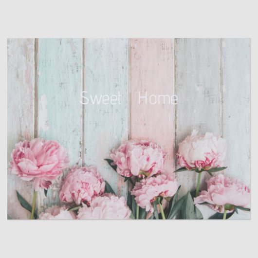 Custom text Swee home Romantic rustic pastel wood  薄葉紙 (正面)