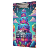 Custom Text Sweet Dreams Cake Art Whimsical Purple クリップボード (左)