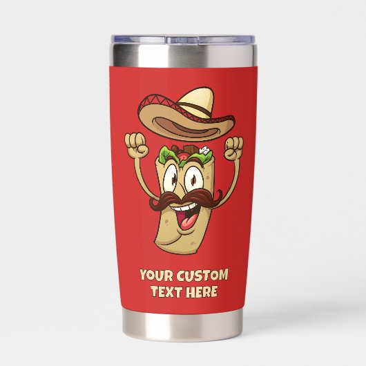 Custom Text Taco Party 保温保冷タンブラー (背面)