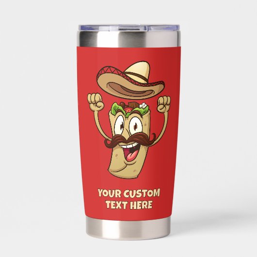 Custom Text Taco Party 保温保冷タンブラー (正面)
