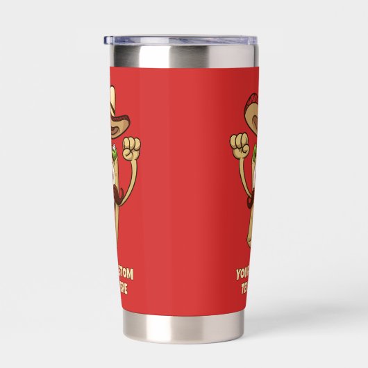 Custom Text Taco Party 保温保冷タンブラー (右面)