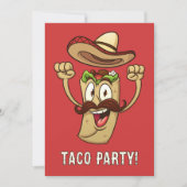 Custom Text Taco Party 招待状 (正面)