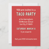 Custom Text Taco Party 招待状 (裏面)