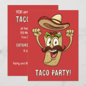 Custom Text Taco Party 招待状 (正面/裏面)