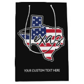 Custom Text Texas ミディアムペーパーバッグ (正面)
