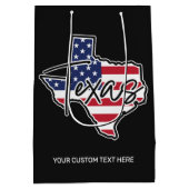 Custom Text Texas ミディアムペーパーバッグ (裏面)
