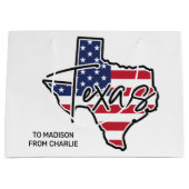 Custom Text Texas ラージペーパーバッグ (正面)