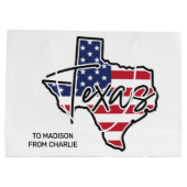 Custom Text Texas ラージペーパーバッグ (裏面)