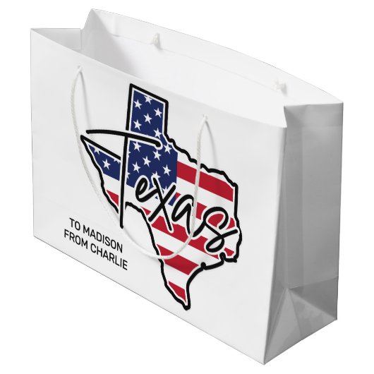 Custom Text Texas ラージペーパーバッグ (裏面アングル)