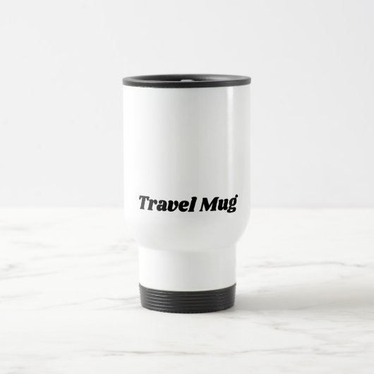 Custom Text Travel Mug in Clean White Finish トラベルマグ (中央)