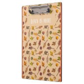 Custom text Trendy autumn background orange frames クリップボード (左)