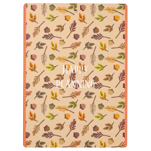 Custom text Trendy autumn background orange frames クリップボード (裏面)