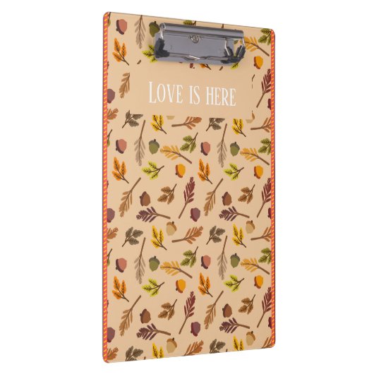 Custom text Trendy autumn background orange frames クリップボード (右)