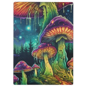 Custom Text Trippy Mushroom Forest Fantasy Art クリップボード (裏面)