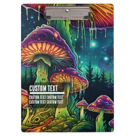 Custom Text Trippy Mushroom Forest Fantasy Art クリップボード
