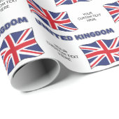 Custom Text United Kingdom Flag ラッピングペーパー (ロールコーナー)