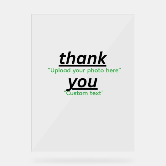 Custom Text & Upload Your Photo Personalized アクリルサイン (正面)