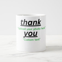 Custom Text & Upload Your Photo Personalized ジャンボコーヒーマグカップ