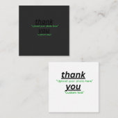 Custom Text & Upload Your Photo Personalized スクエア名刺 (正面/裏面)