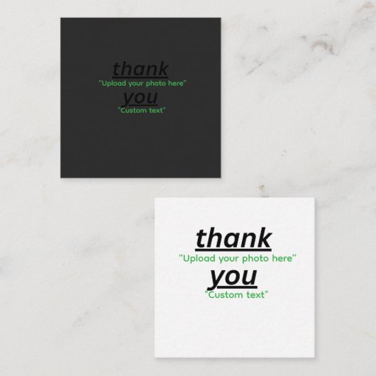 Custom Text & Upload Your Photo Personalized スクエア名刺 (正面/裏面)