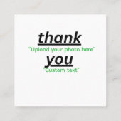 Custom Text & Upload Your Photo Personalized スクエア名刺 (裏面)