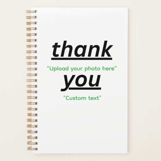 Custom Text & Upload Your Photo Personalized プランナー手帳 (正面)