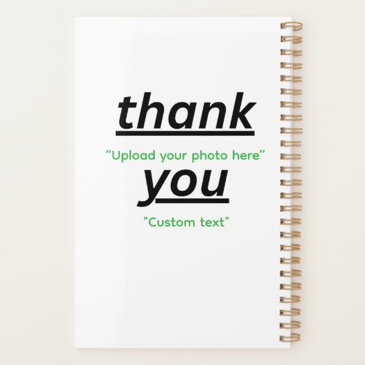 Custom Text & Upload Your Photo Personalized プランナー手帳 (裏面)