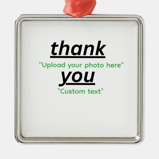 Custom Text & Upload Your Photo Personalized メタルオーナメント (正面)