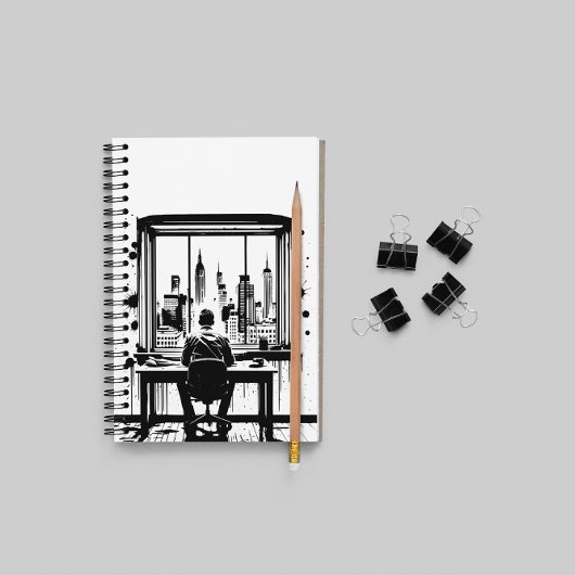 Custom Text Urban Skyline Art Notebook ノートブック