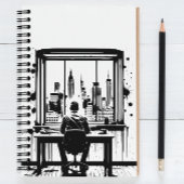 Custom Text Urban Skyline Art Notebook ノートブック