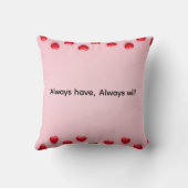 Custom text valentine heart border background クッション (裏面)
