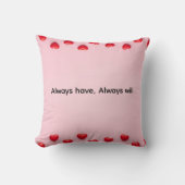Custom text valentine heart border background クッション (正面)