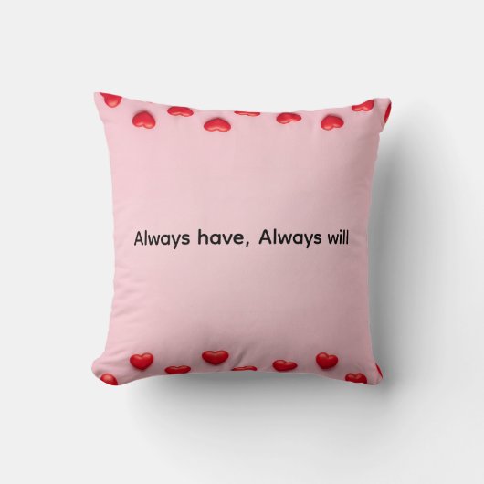 Custom text valentine heart border background クッション (正面)