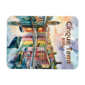 Custom Text Vernazza Cinque Terre Italy Watercolor マグネット (横)