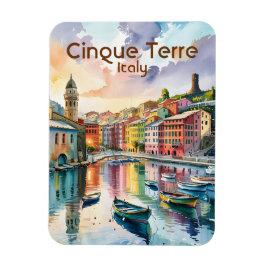 Custom Text Vernazza Cinque Terre Italy Watercolor マグネット
