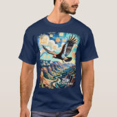 Custom Text Vibrant Zion Canyon Bird Condor Retro Tシャツ (正面)