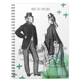 CUSTOM TEXT : Victorian Gentleman + Lady NoteBook ノートブック
