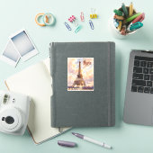 Custom Text Watercolor Eiffel Tower Sunset Travel シール (iPadカバー)