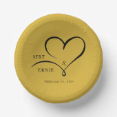 Custom Text Wedding 7" Paper Bowl Square Keepsake ペーパーボウル (正面)
