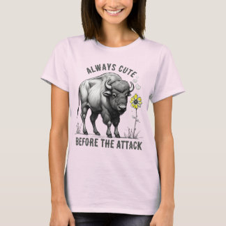 Custom text western buffalo flower American west Tシャツ