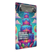 Custom Text Whimsical Candy Cake Illustration ミニクリップボード (アングル)