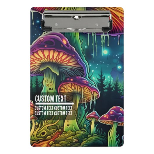 Custom Text Whimsical Mushroom Forest Fantasy ミニクリップボード (正面)
