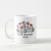 Custom Text Wildflower Mug Gift for Her or Mom コーヒーマグカップ (左)