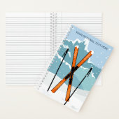 Custom Text Winter Skiing ノートブック (内側)