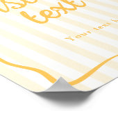 Custom Text Yellow Stripes Table Sign ポスター (角)