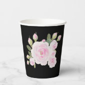 Custom Texts Pink Rose Wreath Paper Cup Graduation 紙コップ (裏面)