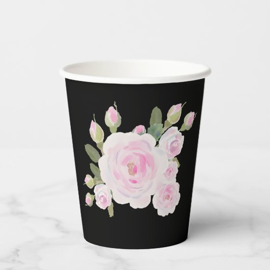 Custom Texts Pink Rose Wreath Paper Cup Graduation 紙コップ (裏面)