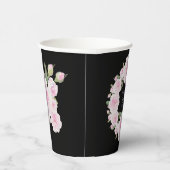 Custom Texts Pink Rose Wreath Paper Cup Graduation 紙コップ (右)