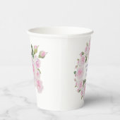 Custom Texts, Pink Roses Wreath Paper Cups Party 紙コップ (右)