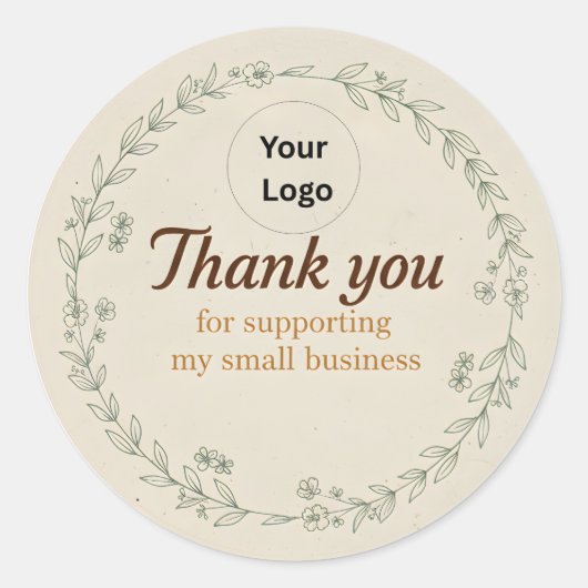 Custom Thank You Business Sticker –Packaging Label ラウンドシール (正面)